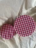 Cotton Reusable Food Cover              (Red Gingham L)